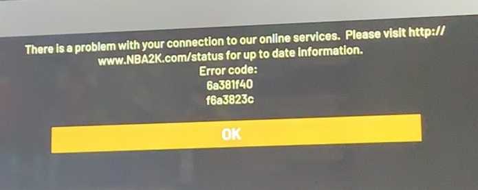 How to fix NBA 2k21 error code f6a3823c and 6a381f40?