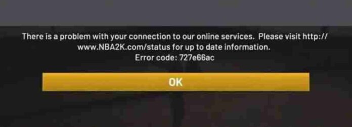 There is a problem with your connection to our online services. NBA 2K24 Error 727e66ac