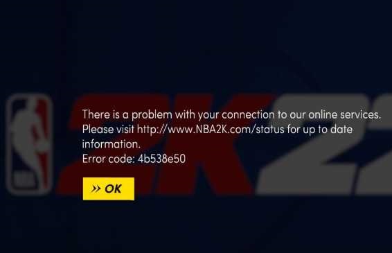 There is a problem with your connection to our online services. - NBA 2K25 error code 4b538e50