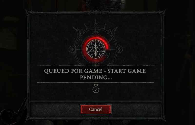queued for game start game pending