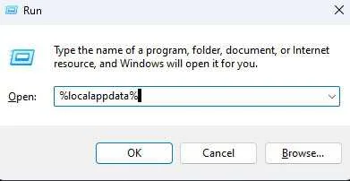 Run window and type %localappdata%