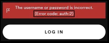 Spotify error code auth 2