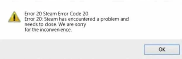 how to fix steam error code e20