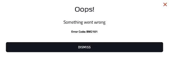 error code BM2101