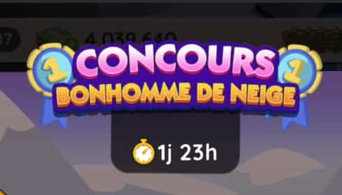 Evenement Concours Bonhomme De Neige (Monopoly Go) Liste des Recompenses