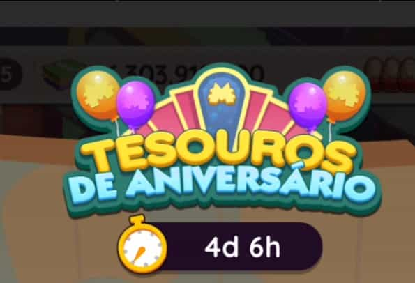 Evento Tesouros de Aniversario Monopoly Go (Recompensas)