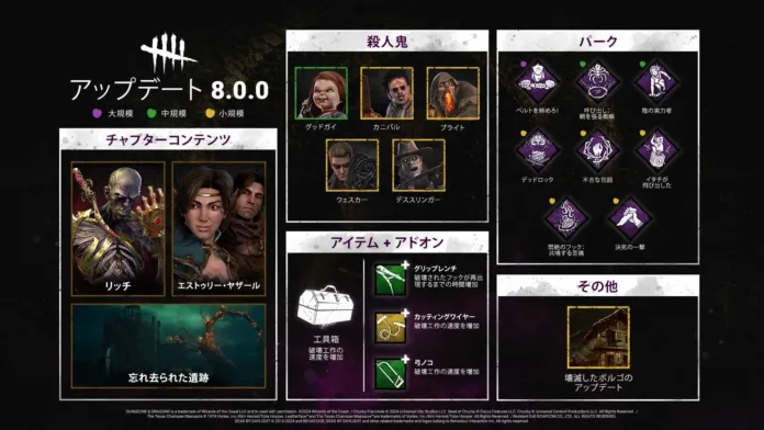 【DBD】アプデ 8.0 情報まとめ (DBD チャプター33)