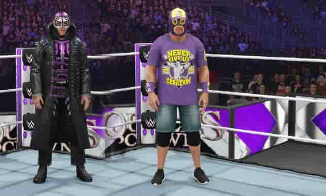 WWE 2k24 Masked Domminik Maystero and John Cena