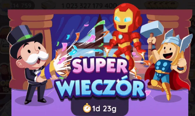 Wydarzenie Monopoly Go Super Wieczor (lista nagr&oacute;d)