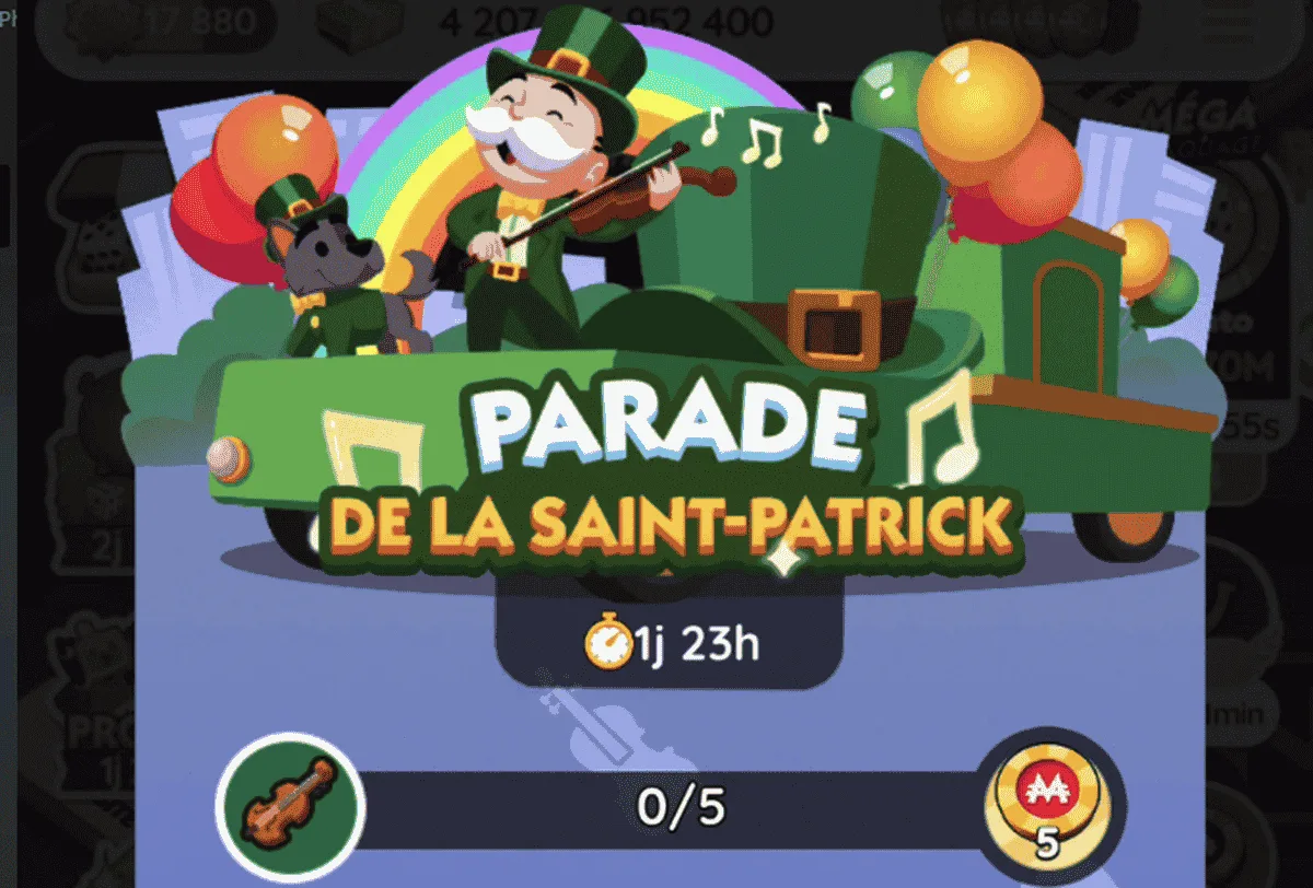 Événement Parade De La Saint Patrick sur Monopoly Go (Liste des Recompenses)