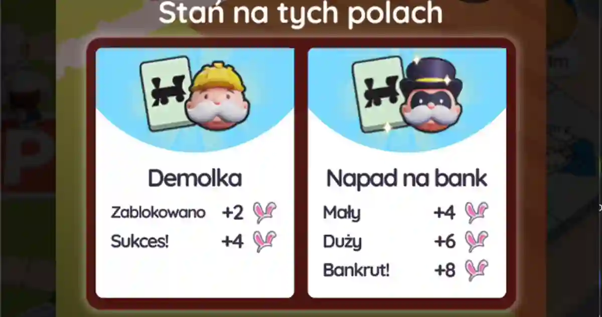Wydarzenie Monopoly Go Zajecze Skoki (lista nagr&oacute;d)